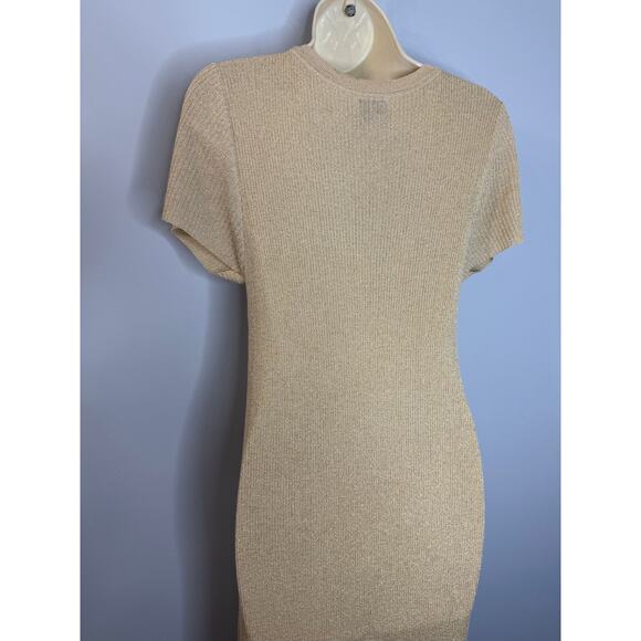 Muche & Muchette Gold Metallic Button Front Maxi Dress Beach Vacation XS/S - Picture 10 of 11